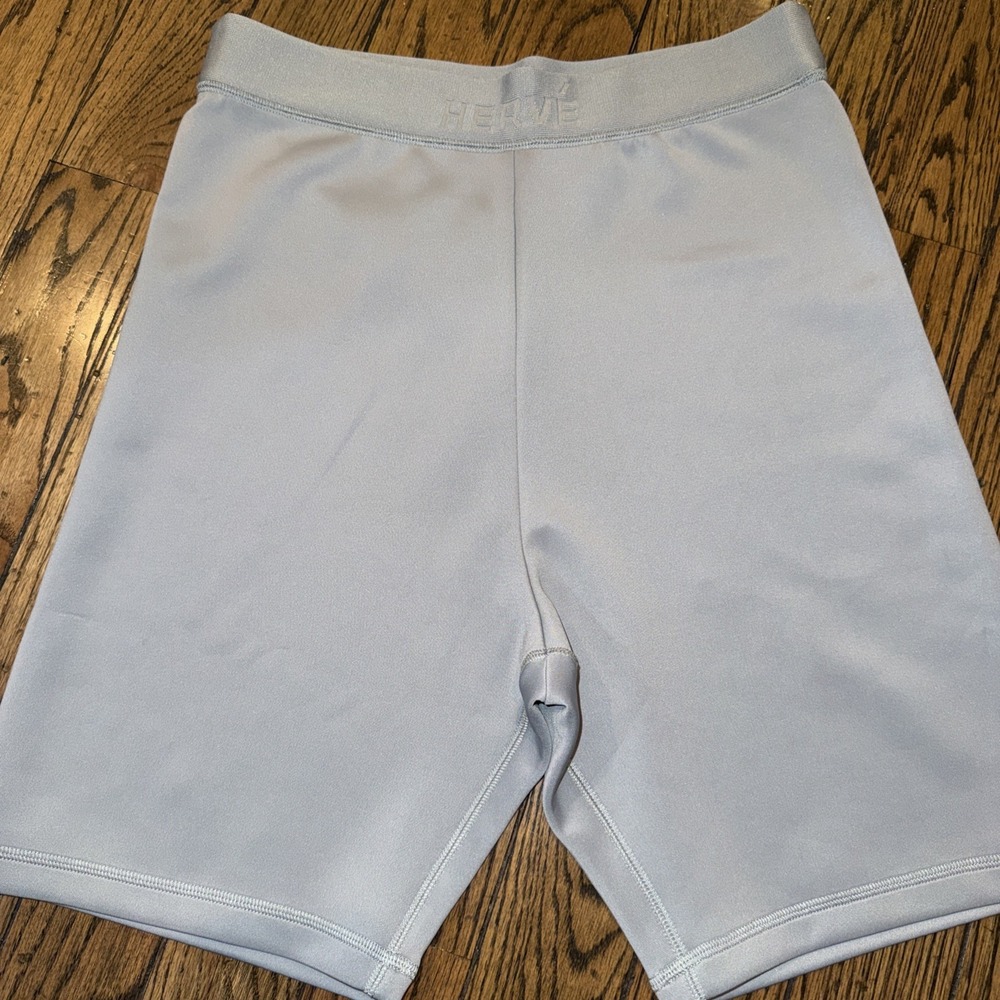HERVE' BY HERVE' LEGER Unisex LOGO BIKE SHORT LARGE MINERAL STRETCH HIGH WAIST